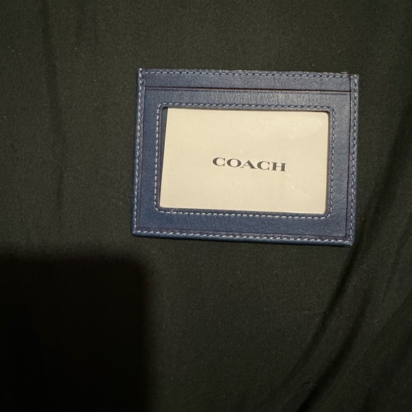 Blue denim coach card holder - Picture 2 of 2